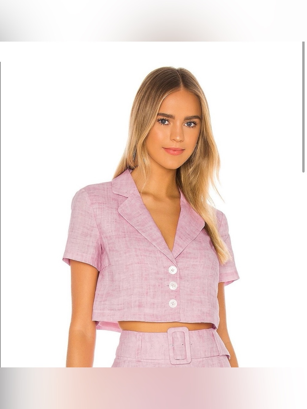 Lovers + Friends Button Down Crop Top